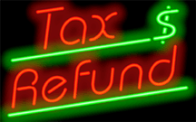 Tax Refund Neon Sign