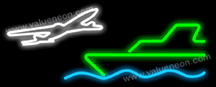 Travel w/Plane and Boat Neon Sign