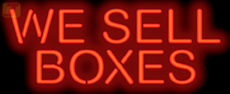 Clearance - We Sell Boxes Neon Sign