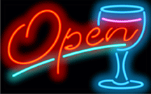 Wine Glass OPEN Neon Sign