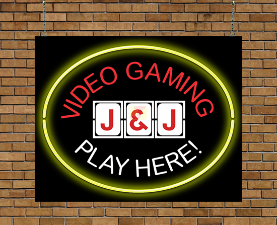 J & J Video Gaming Neon Sign