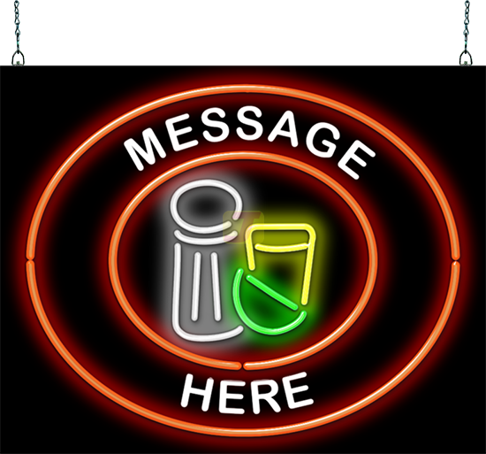 Custom Message Tequila, Salt, & Lime Circular Neon Sign