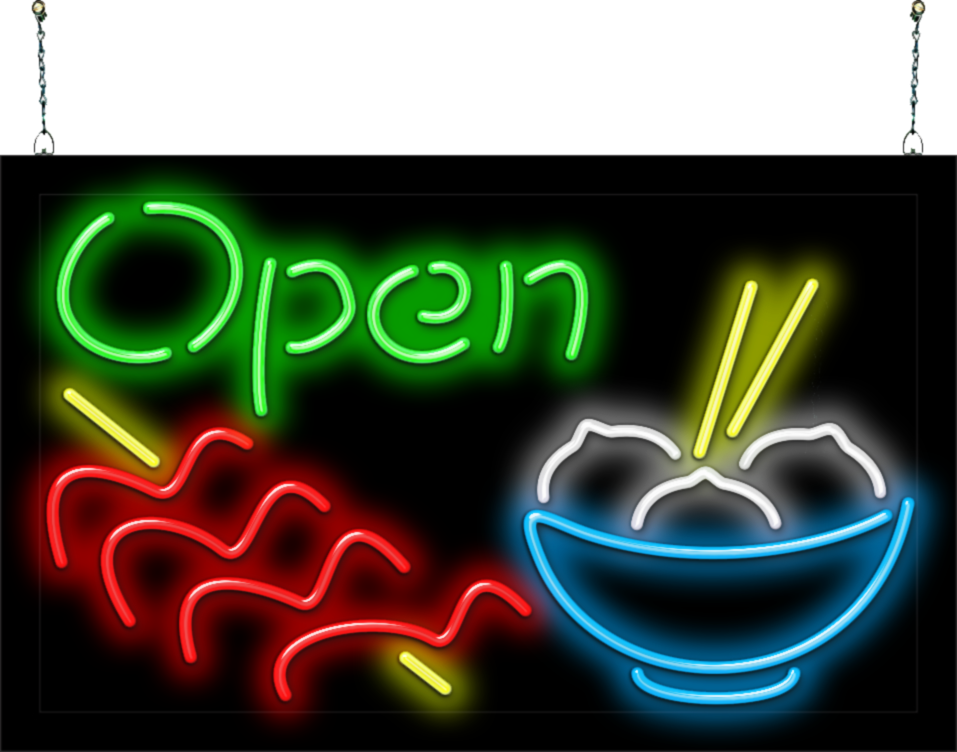 Asian Food Open Neon Sign