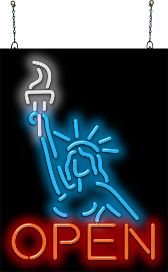 Lady Liberty Open Neon Sign