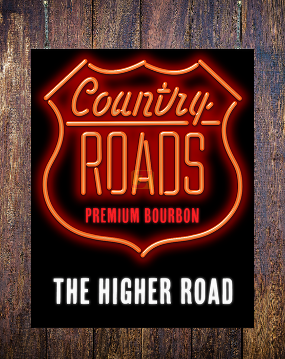 Country Roads The Higher Road Neon Sign