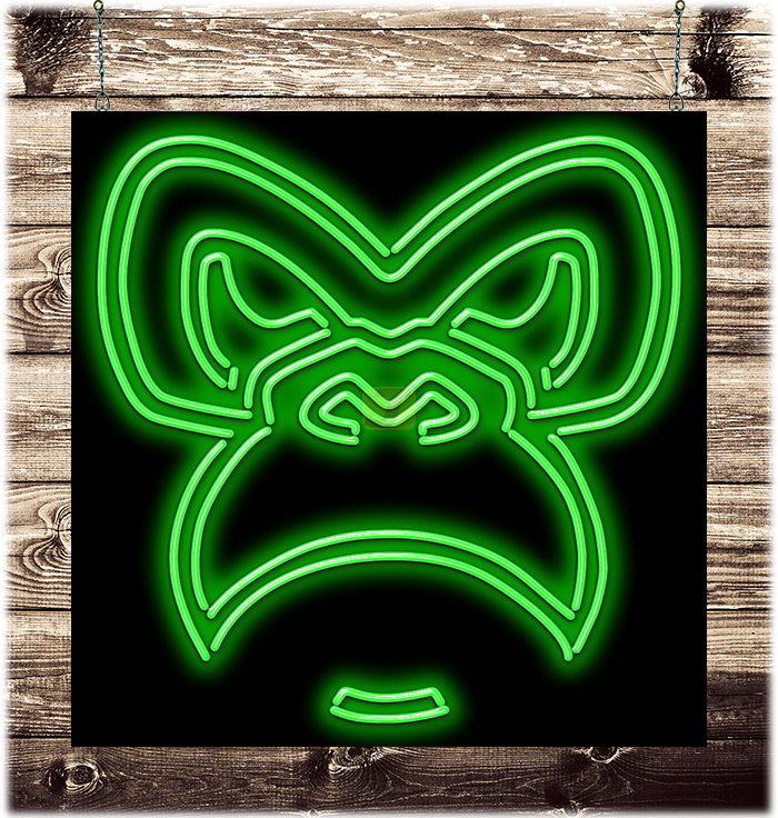 Green Gorilla Logo Neon Sign
