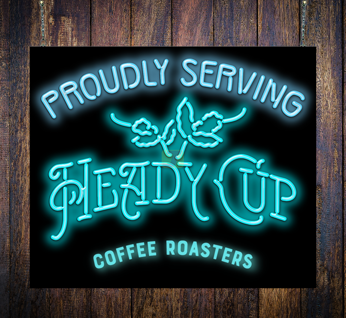 Heady Cup Coffee Roasters Neon Sign
