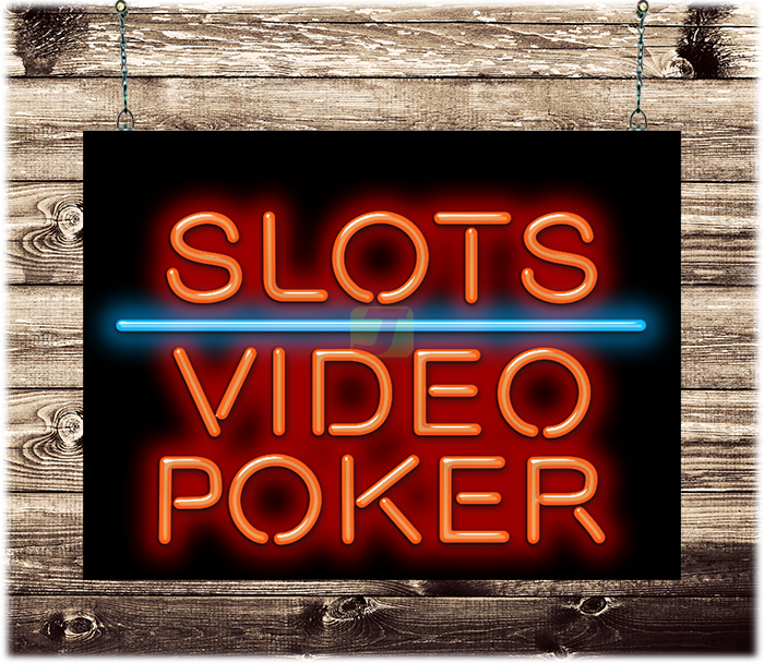 SMALL Slots Video Poker Neon Sign