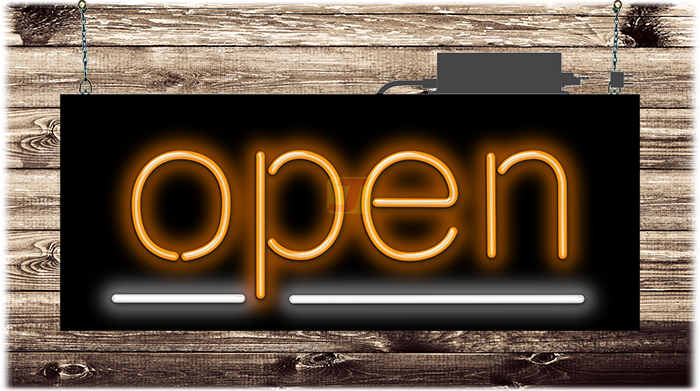 open Neon Sign