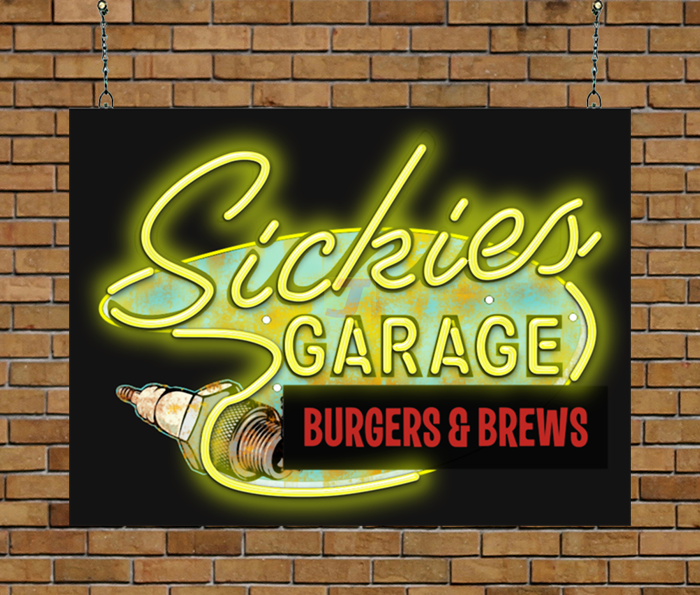 Sickies Garage Neon Sign