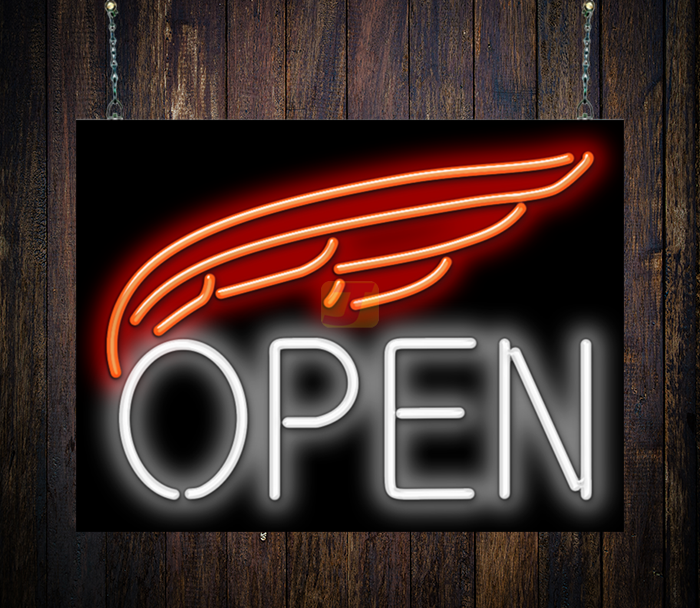 Red Wing Open Neon Sign