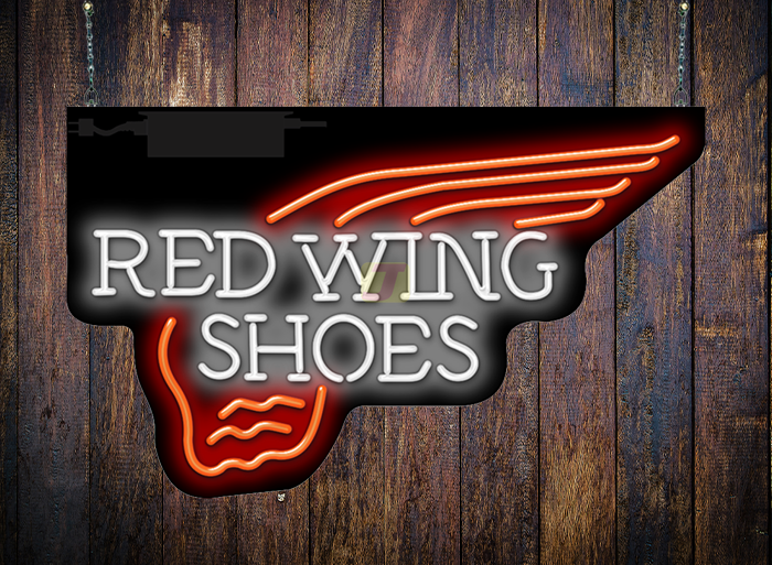 Red Wing Logo Neon Sign - Window Install