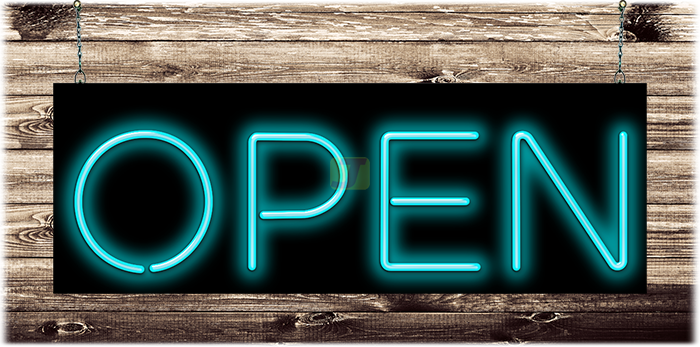 Open Neon Sign