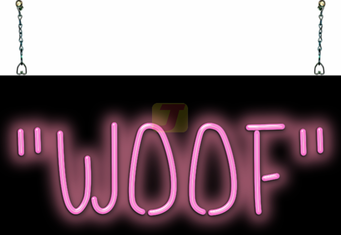 "WOOF" Print Neon Sign