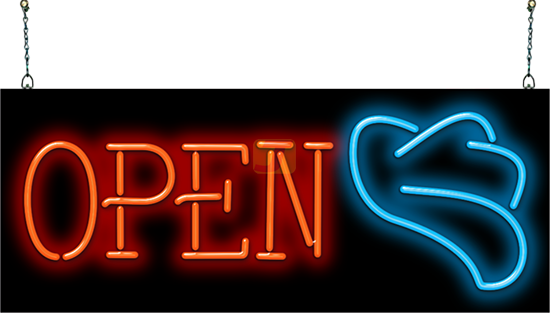 Cowboy Hat Open Neon Sign
