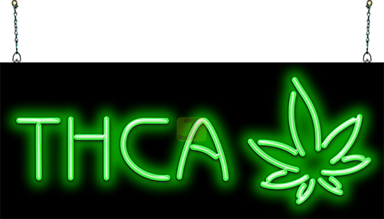 THCA with Leaf Neon Sign