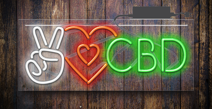 Peace Love CBD Neon Sign