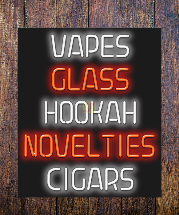 Vapes Glass Hookah Novelties Cigars Neon Sign
