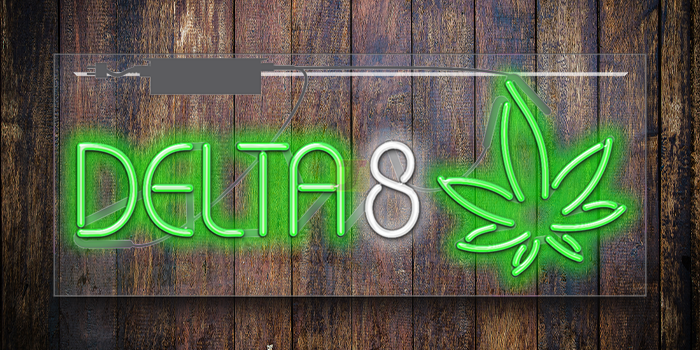 XL Delta 8 with Leaf Neon Sign