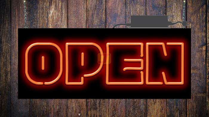 Open Neon Sign