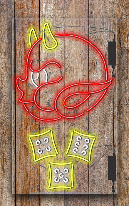 Hot Stuff Devil & Dice Neon Sign