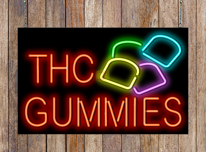 THC Gummies Neon Sign