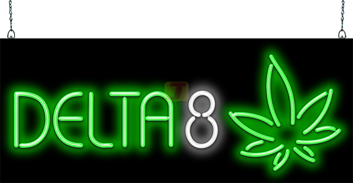 Delta 8 with Leaf Super Sized Neon Sign