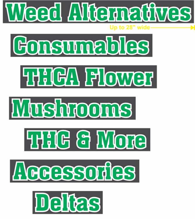 Smoke Shop Message Set Window Cling
