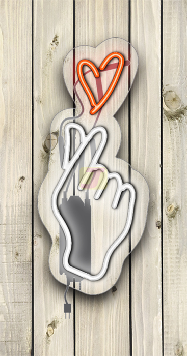Finger Heart Neon Sign Wall Hanging