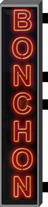 Bonchon Neon Sign Blade Hanging Double Sidded Encased