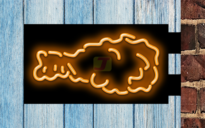 Chicken Neon Sign Blade Hanging Double Sidded