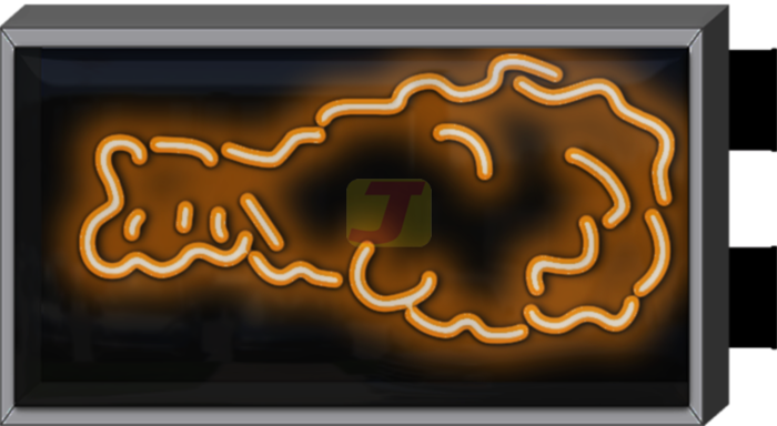 Chicken Neon Sign Blade Hanging Double Sidded Encased