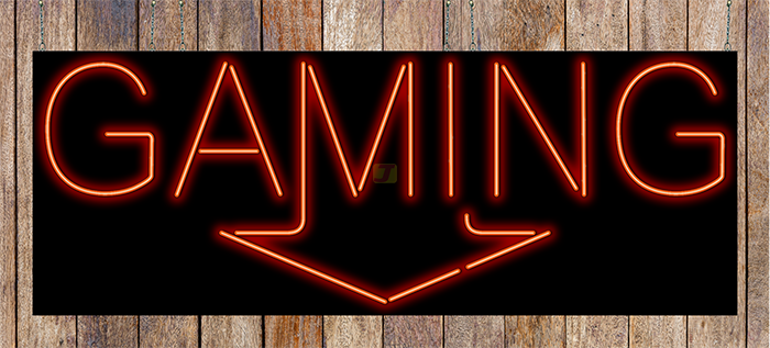 XXL Gaming with Down Arrow Neon Sign