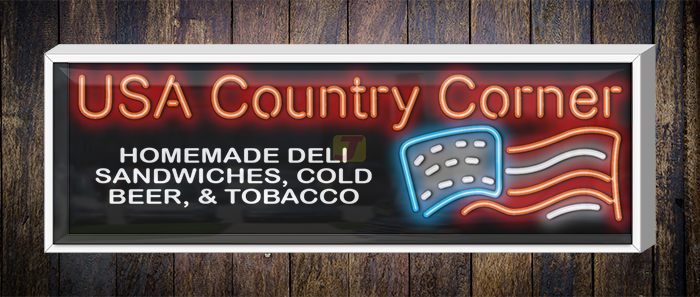 USA Country Corner Outdoor Neon Sign