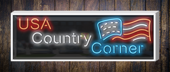USA Country Corner Outdoor Neon Sign