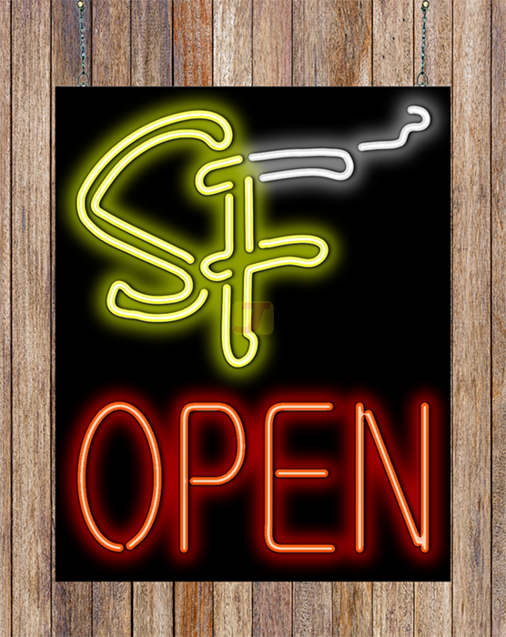Smoker Friendly Open Neon Sign