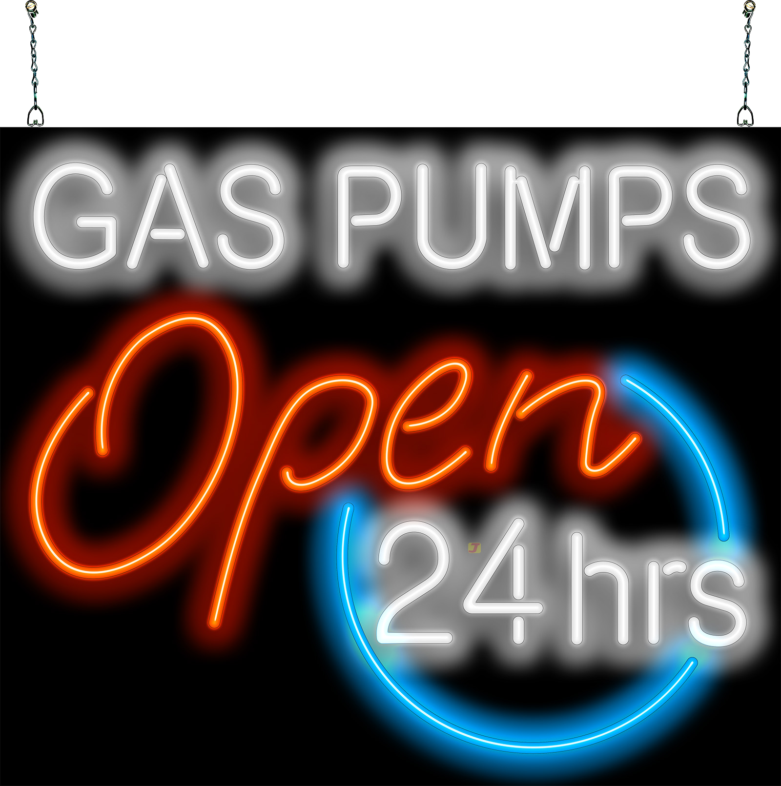 Gas Pumps Open 24 Hrs Neon Sign