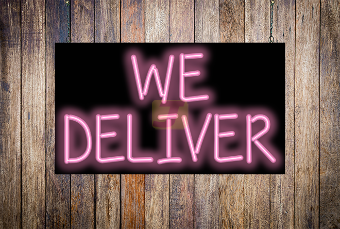 Small We Deliver Neon Sign