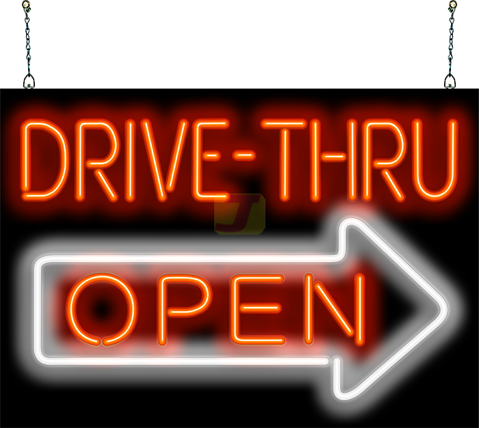 Small Drive Thru Open Neon Sign