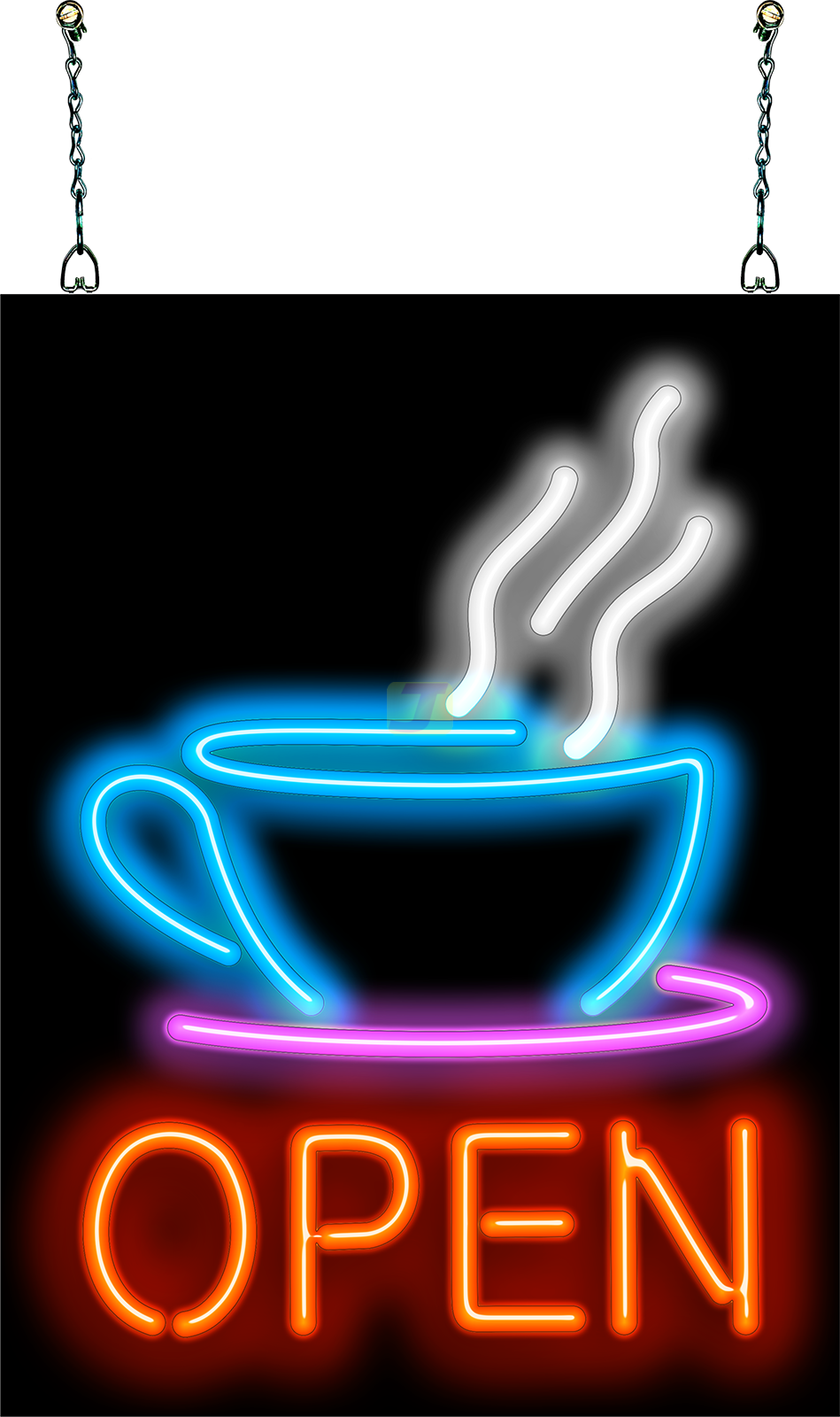 Coffee Cup Neon OPEN Sign