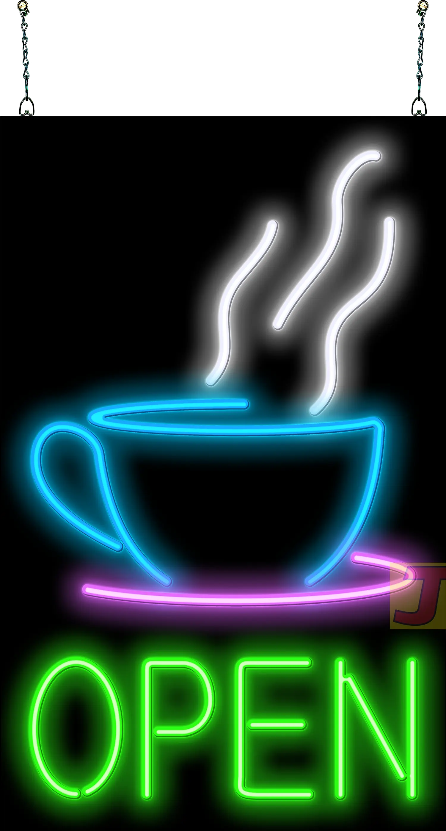 Coffee Cup Neon OPEN Sign Large