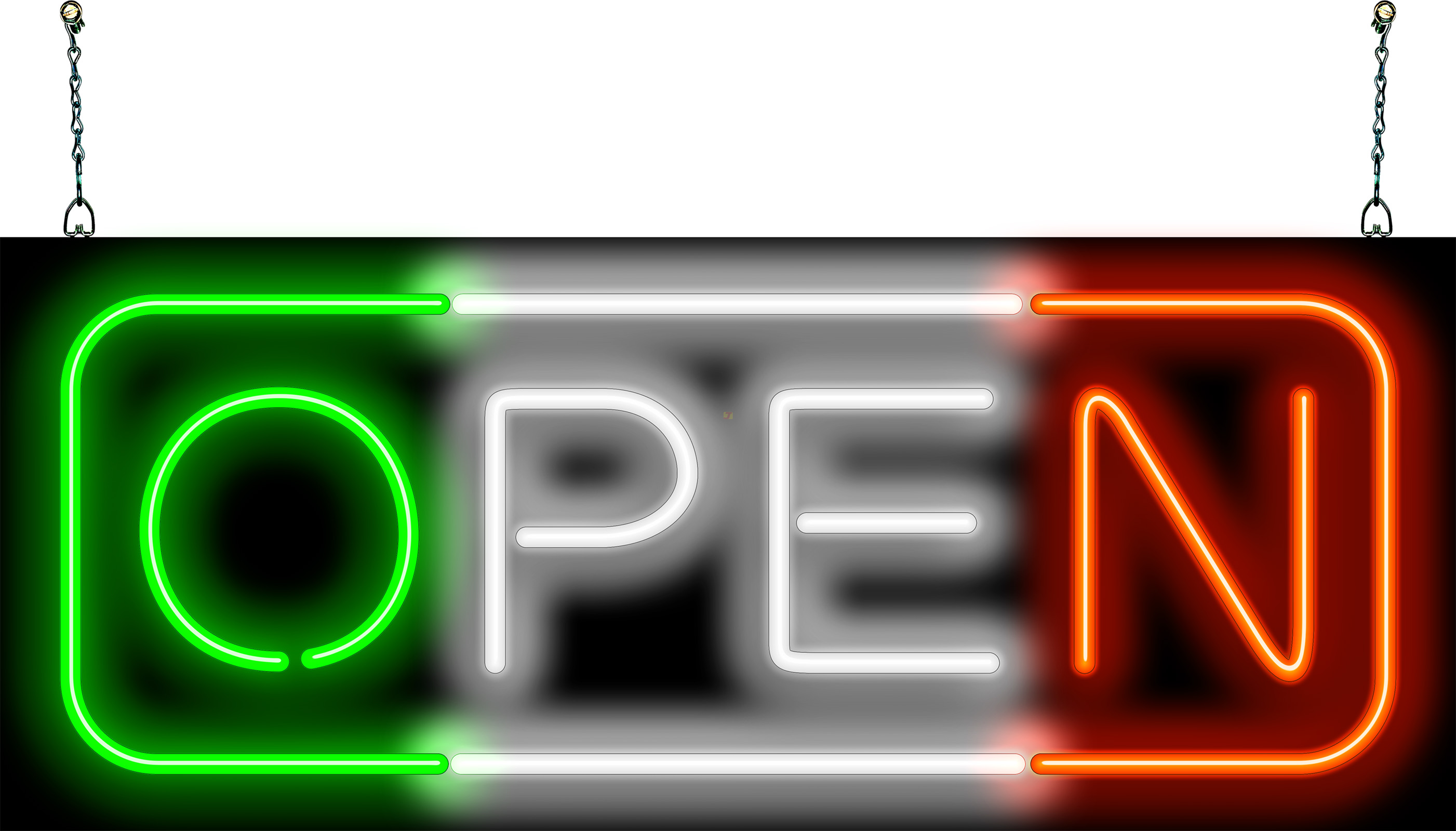 Tri Colored Open Neon Sign