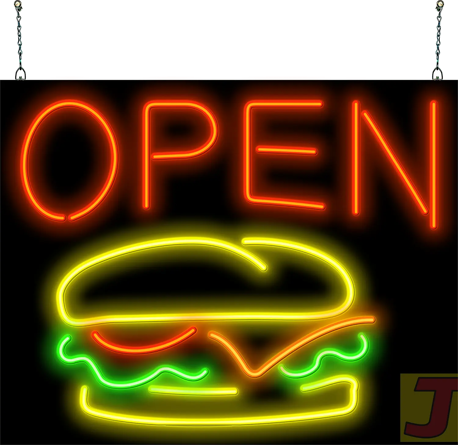 Burger Open Neon Sign