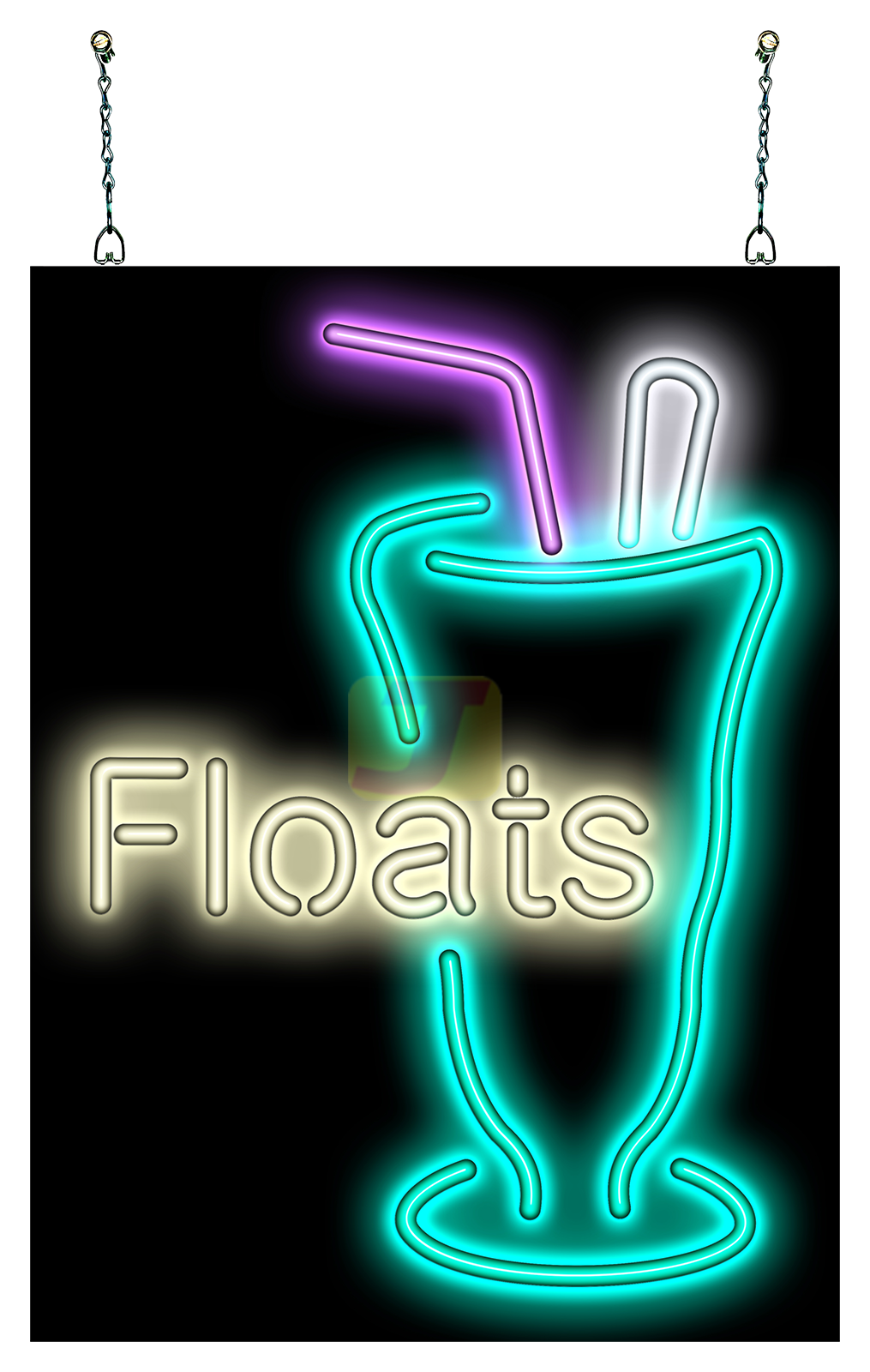 Floats with Glass Neon Sign