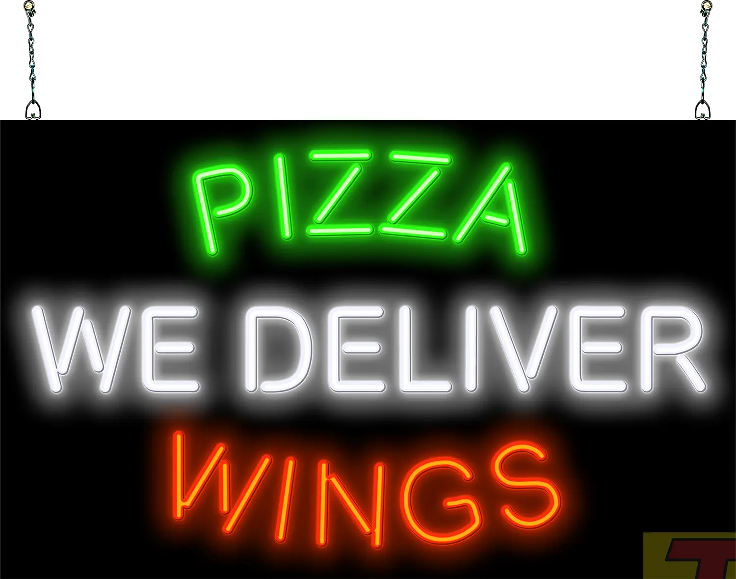 Pizza Wings We Deliver Neon Sign