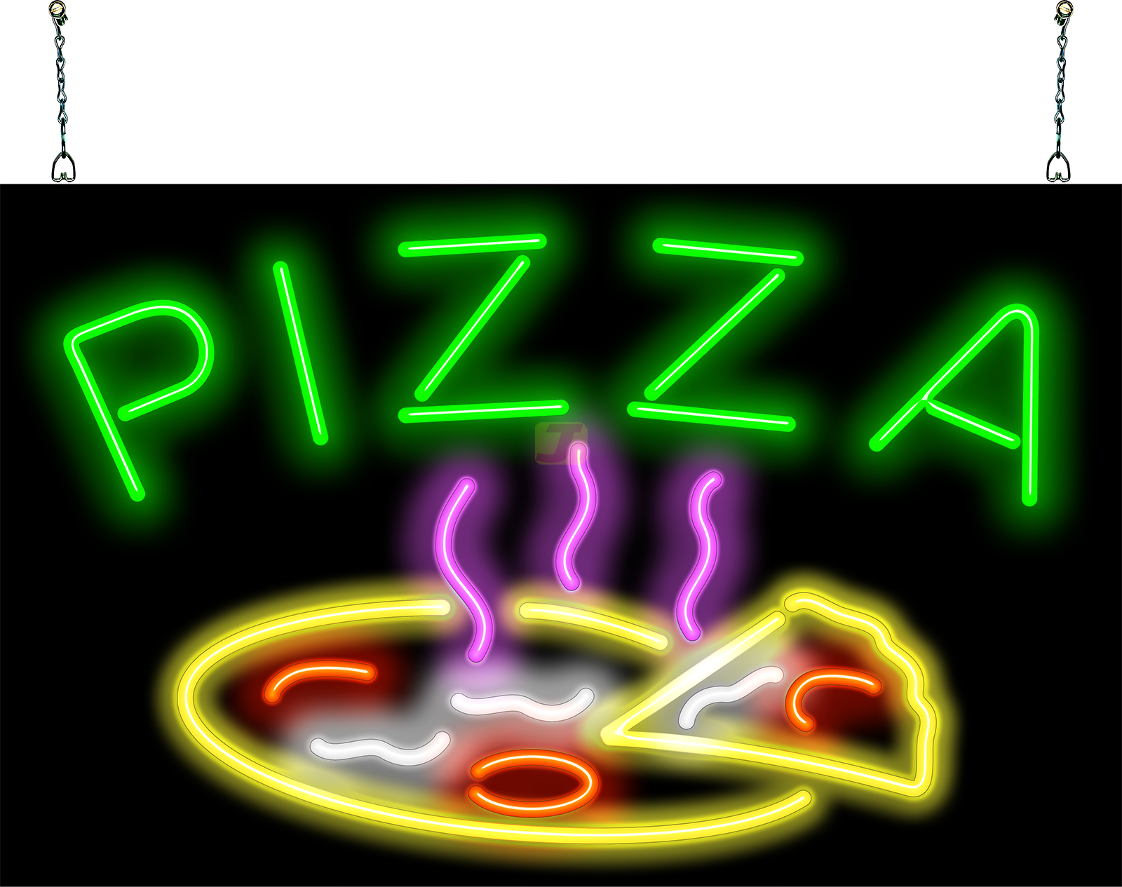 Pizza with Pizza Neon Sign