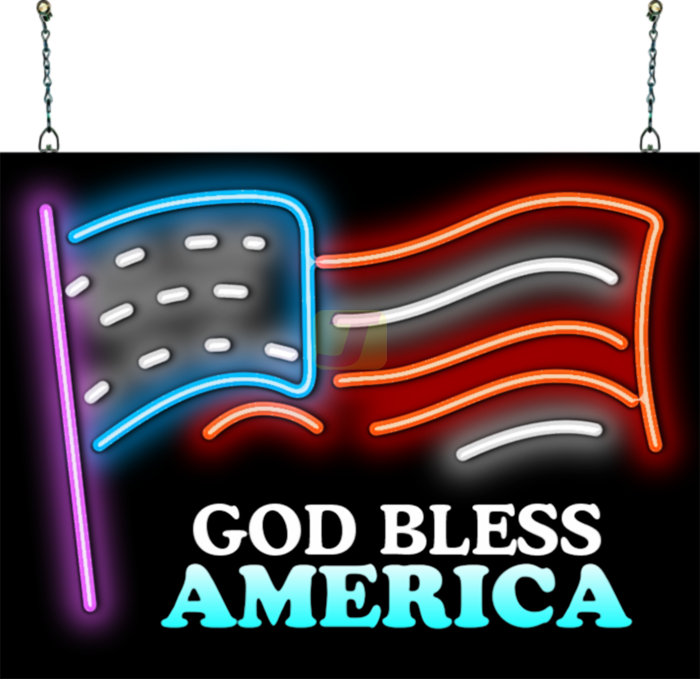 God Bless America Neon Sign