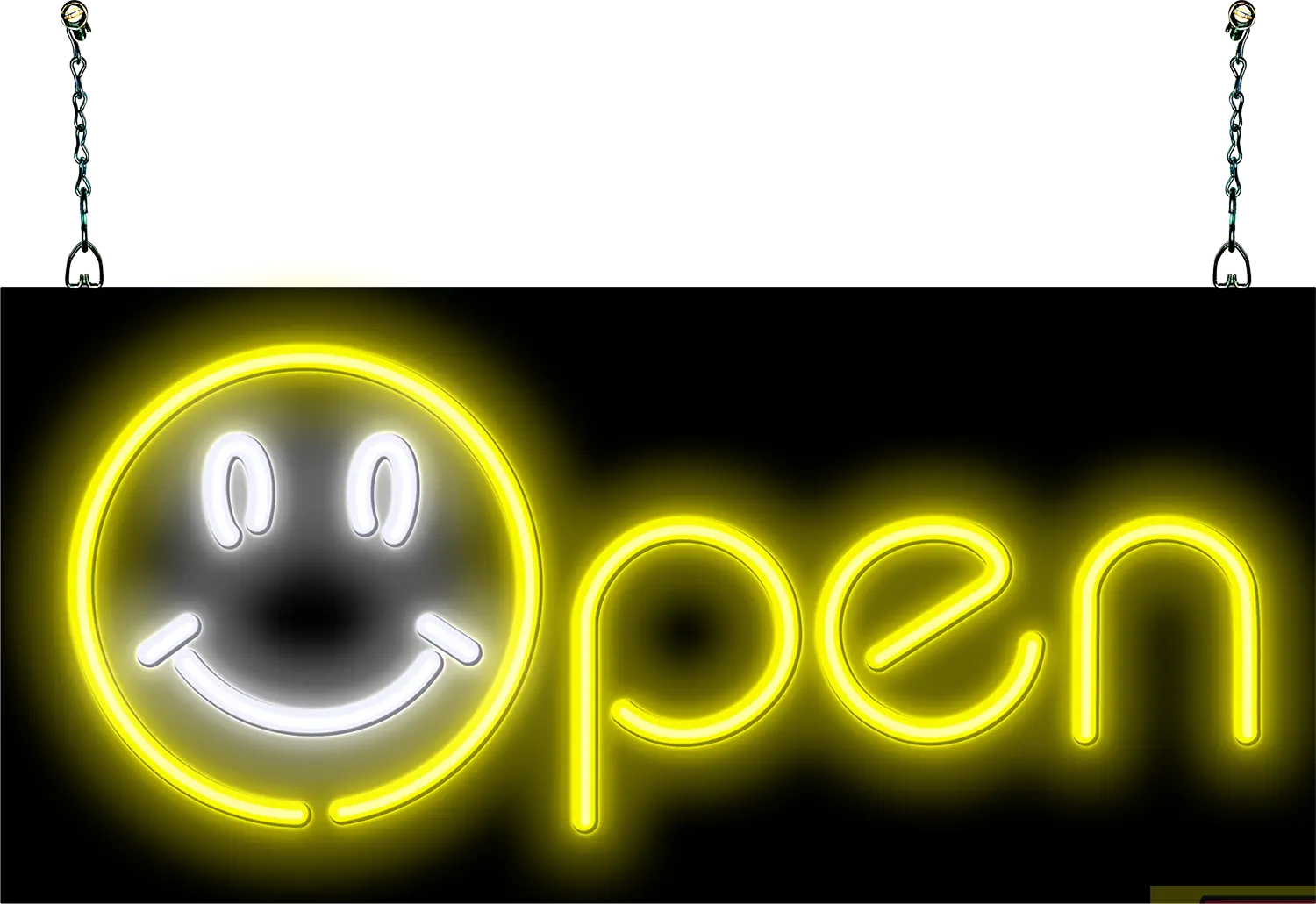Happy Face Open Small Neon Sign