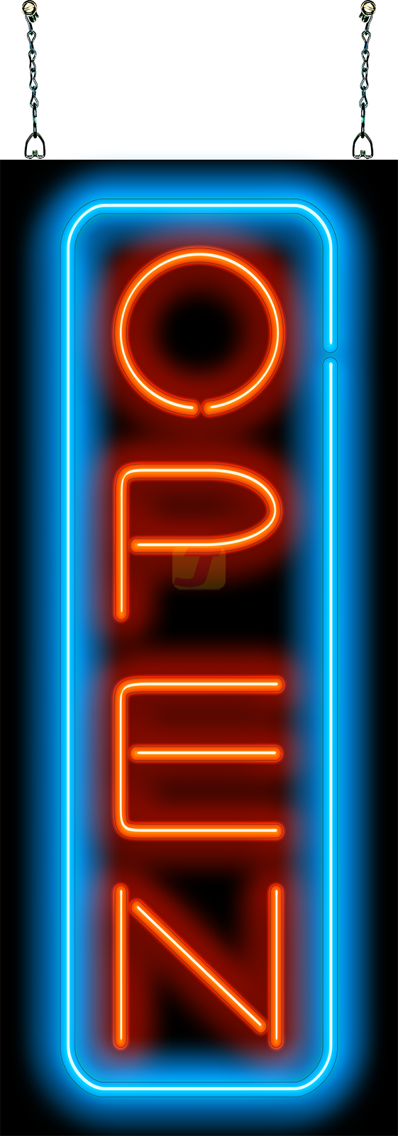 Deluxe Open Vertical Neon Sign - Red & Blue