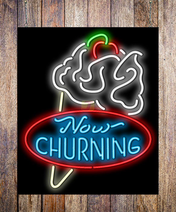 Now Churning Neon Sign